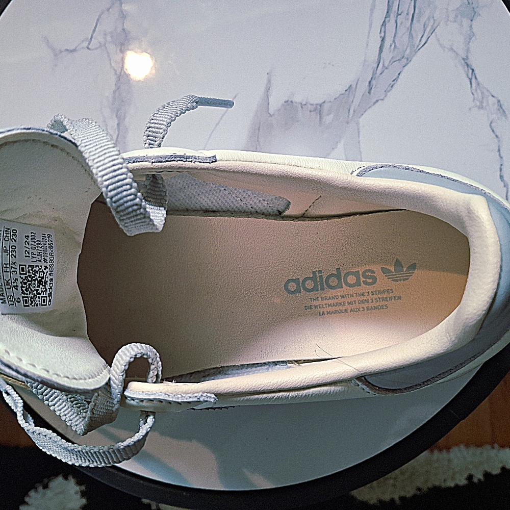 Women's Adidas Samba                     White and Light Blue - Picture 9 of 10